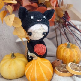 Miku, le petit chat d'Halloween : patron au crochet PDF