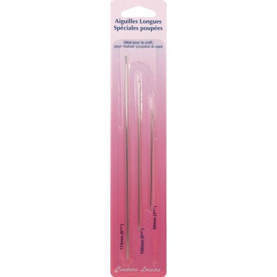 Aiguilles longues spéciales poupées (x3)