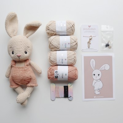 Kit Crochet Coton mon petit lapin – Coffret Complet, Patron PDF