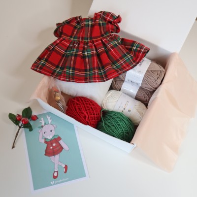 Kit Crochet Solveig, renne de Noël – Coffret Complet, Patron PDF