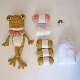 Kit Crochet Pénélope, la grenouille – Coffret Complet, Patron PDF