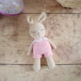 Mini Coton le lapin Rose - pièce unique peluche au crochet